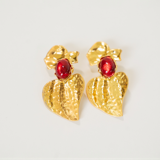 Passion Leaf Drops Statement Earrings
