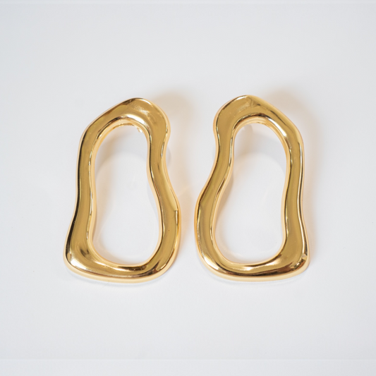 Liquid Form Gold Statement Earrings