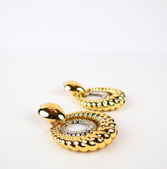Dual Disc Statement Earring