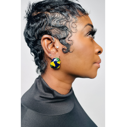 Leaf of Faith Button Earring