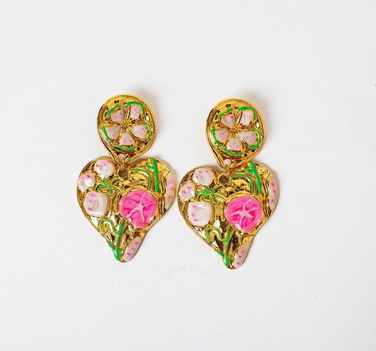 Heart of Gold Statement Earring