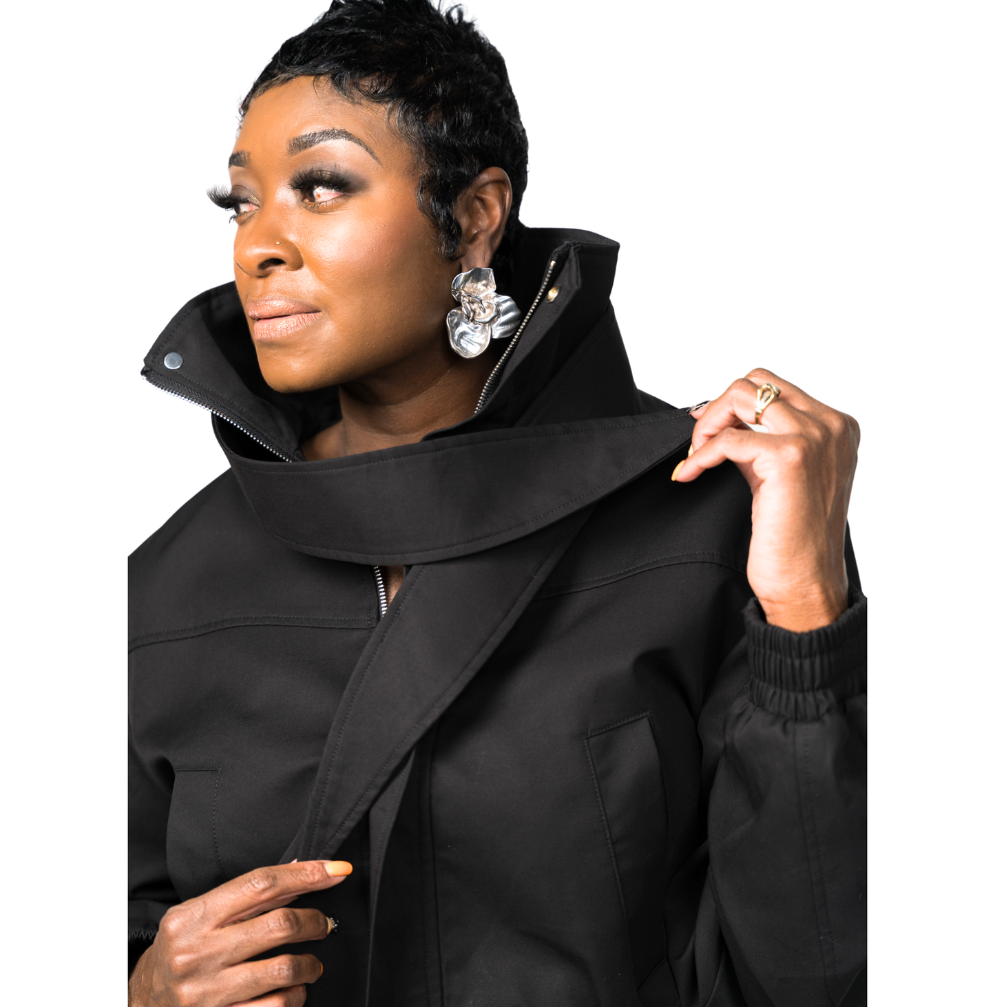 Night Shade Cropped Bomber Jacket