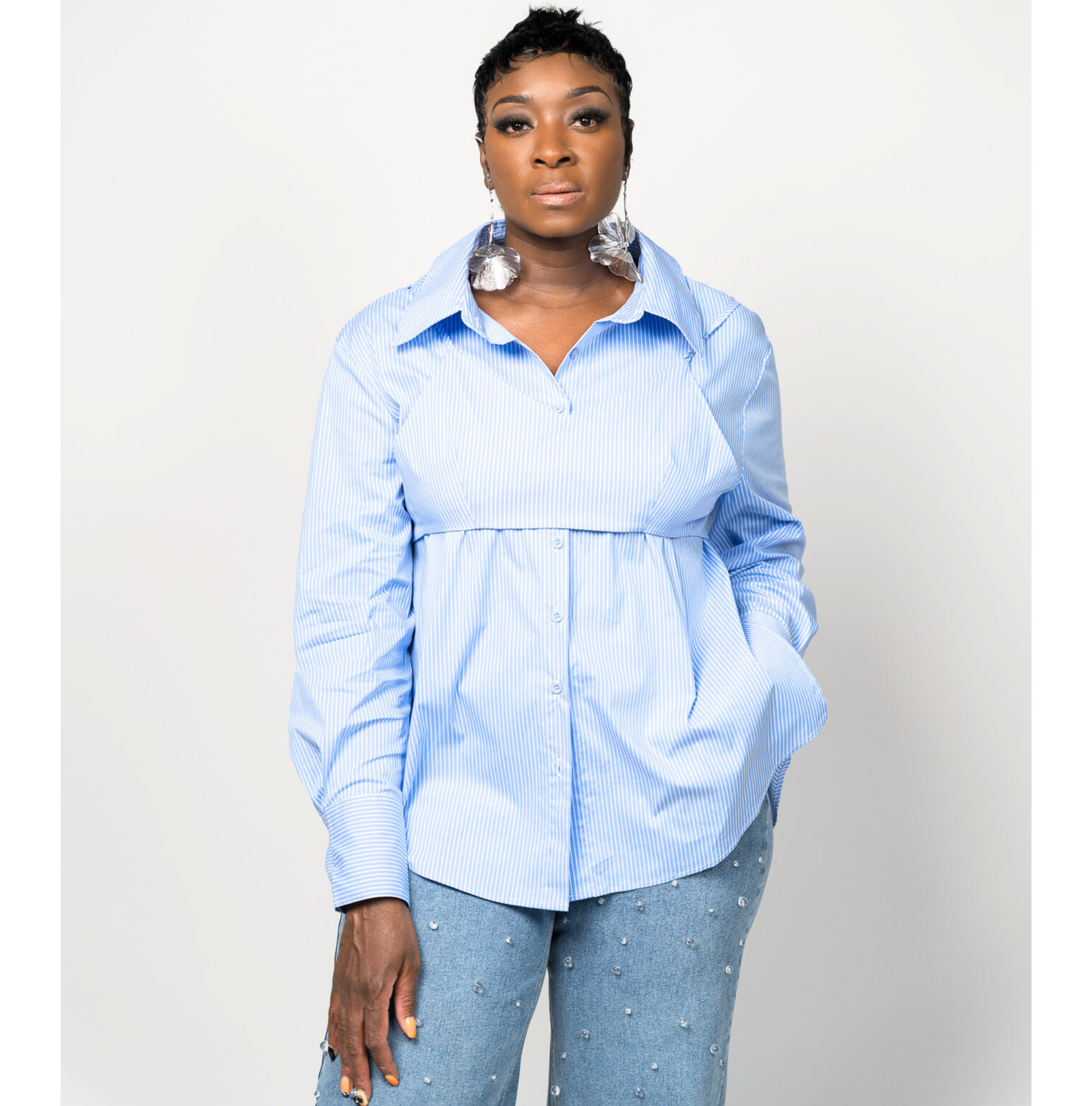 Soft Focus Bra-Button Up Shirt