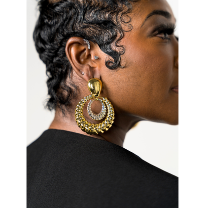 Dual Disc Statement Earring
