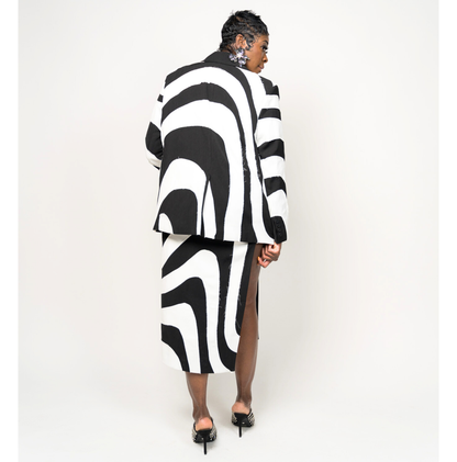 Artistic Stripe Structured Blazer