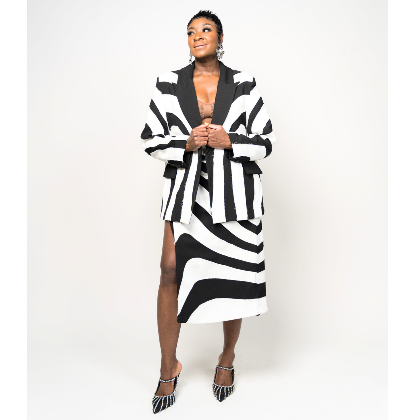 Artistic Stripe Structured Blazer