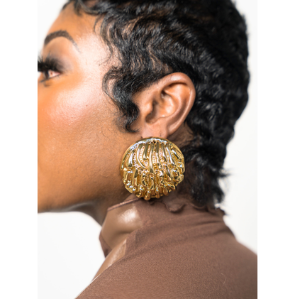 Crowned Jewel Button Earring