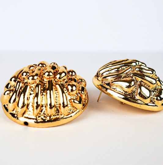 Crowned Jewel Button Earring