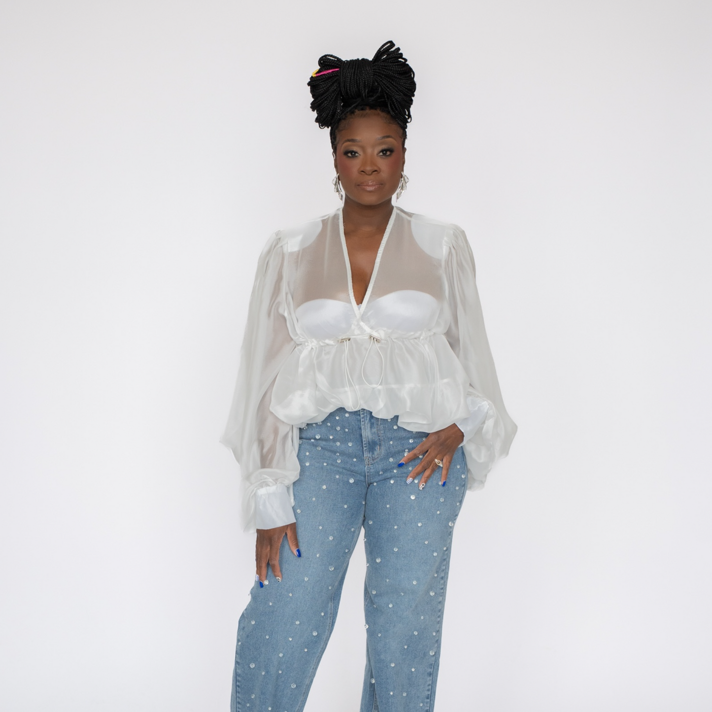 Cloud Whisper Drama Sleeve Top