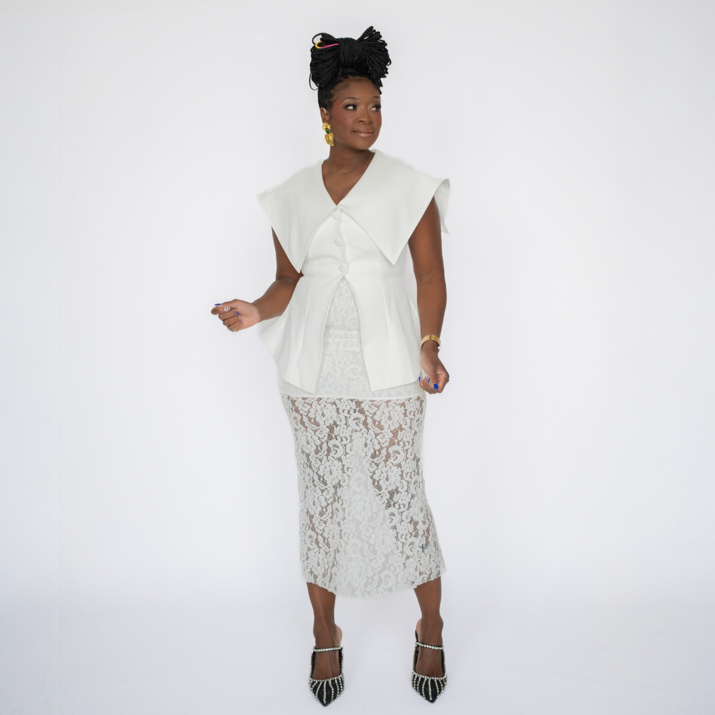 Power Sailor Midi Skirt Set
