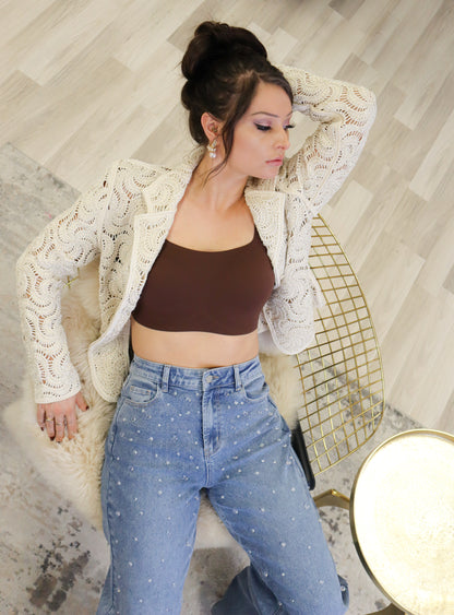 Crochet Coast Embellished Top